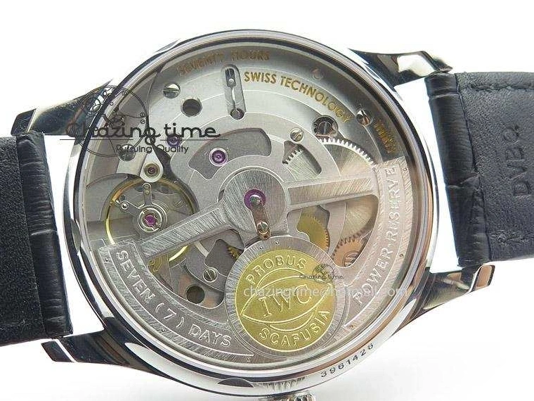 MIROTIME 0125 Bold Portuguese Real PR IW500704 ZF 1:1 Best Edition On Black Leather Strap A 7374